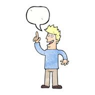 cartoon man with great new idea speech bubble N11