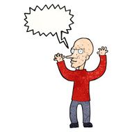 cartoon mean man with speech bubble N21