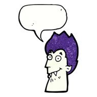 cartoon vampire head with speech bubble N44