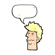 cartoon stressed out face with speech bubble N11