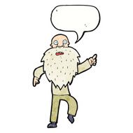 cartoon stressed old man with speech bubble N20