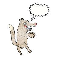 cartoon big bad wolf with speech bubble N4