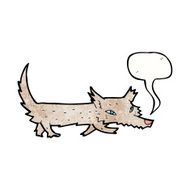 cartoon little wolf with speech bubble N37