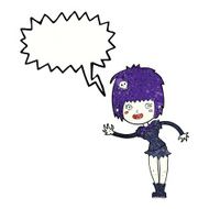 cartoon vampire girl with speech bubble N249
