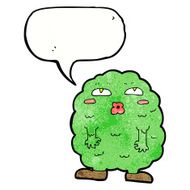 funny cartoon monster with speech bubble N32