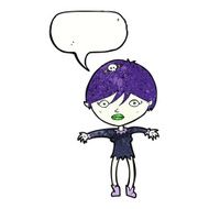 cartoon vampire girl with speech bubble N250