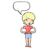 cartoon woman with hands on hips speech bubble N239