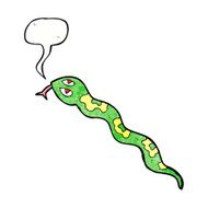 cartoon hissing snake with speech bubble N33