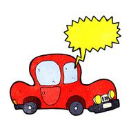 cartoon car with speech bubble N42