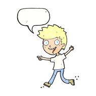 cartoon crazy excited boy with speech bubble N11