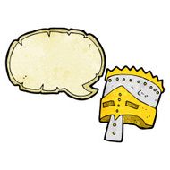 cartoon king&#039;s armor with speech bubble N3