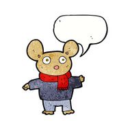cartoon mouse in clothes with speech bubble N11