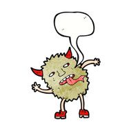 funny cartoon monster with speech bubble N33