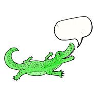 cartoon crocodile with speech bubble N41