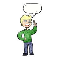 cartoon boy with great idea speech bubble N11