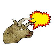 cartoon angry bull head with speech bubble N11
