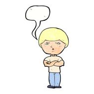 cartoon grumpy man with speech bubble N22