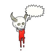 cartoon spooky halloween skull with speech bubble N10