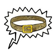 cartoon leather belt with speech bubble N5