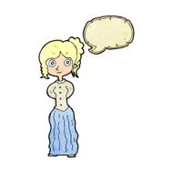 cartoon happy woman with speech bubble N282