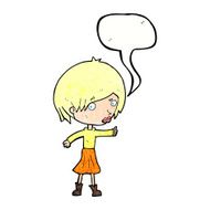 cartoon woman raising eyebrow with speech bubble N22