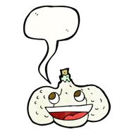 cartoon garlic with speech bubble N5