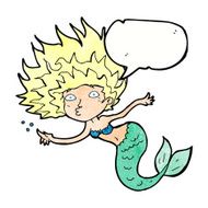 cartoon mermaid with speech bubble N74