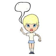 cartoon girl with idea speech bubble N22