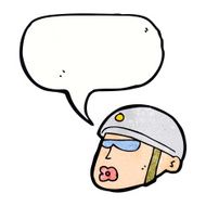 cartoon policeman head with speech bubble N11