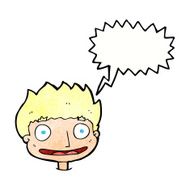 Cartoon happy boy with speech bubble N263