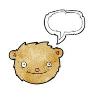 cartoon teddy bear head with speech bubble N12