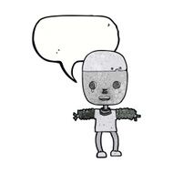 cartoon robot with speech bubble N213
