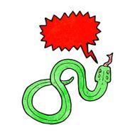 cartoon snake with speech bubble N75