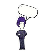 cartoon vampire man with speech bubble N130