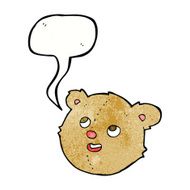 cartoon teddy bear head with speech bubble N14