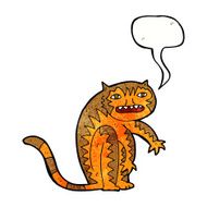 cartoon tiger with speech bubble N6