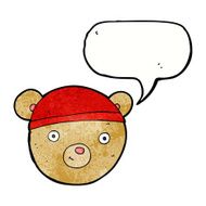 cartoon teddy bear head with speech bubble N15