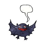 cartoon vampire bat with speech bubble N20