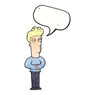 cartoon arrogant man with speech bubble N11