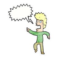 cartoon terrified man with speech bubble N242