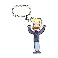 cartoon stressed man with speech bubble N74