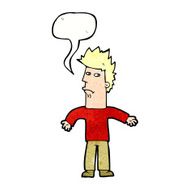 cartoon confused man with speech bubble N43