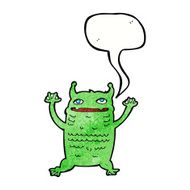 cartoon little monster with speech bubble N33