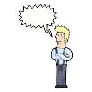cartoon annoyed man with speech bubble N87