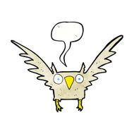 Cartoon owl with speech bubble N76