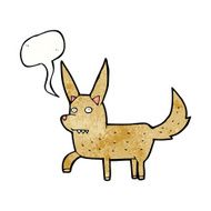 cartoon wild dog with speech bubble N11