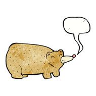 funny cartoon bear with speech bubble N53