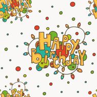 Seamless pattern with HAPPY BIRTHDAY greetings