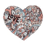 Dodle colorful heart with ornate otnament N2