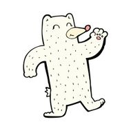 comic cartoon waving polar bear